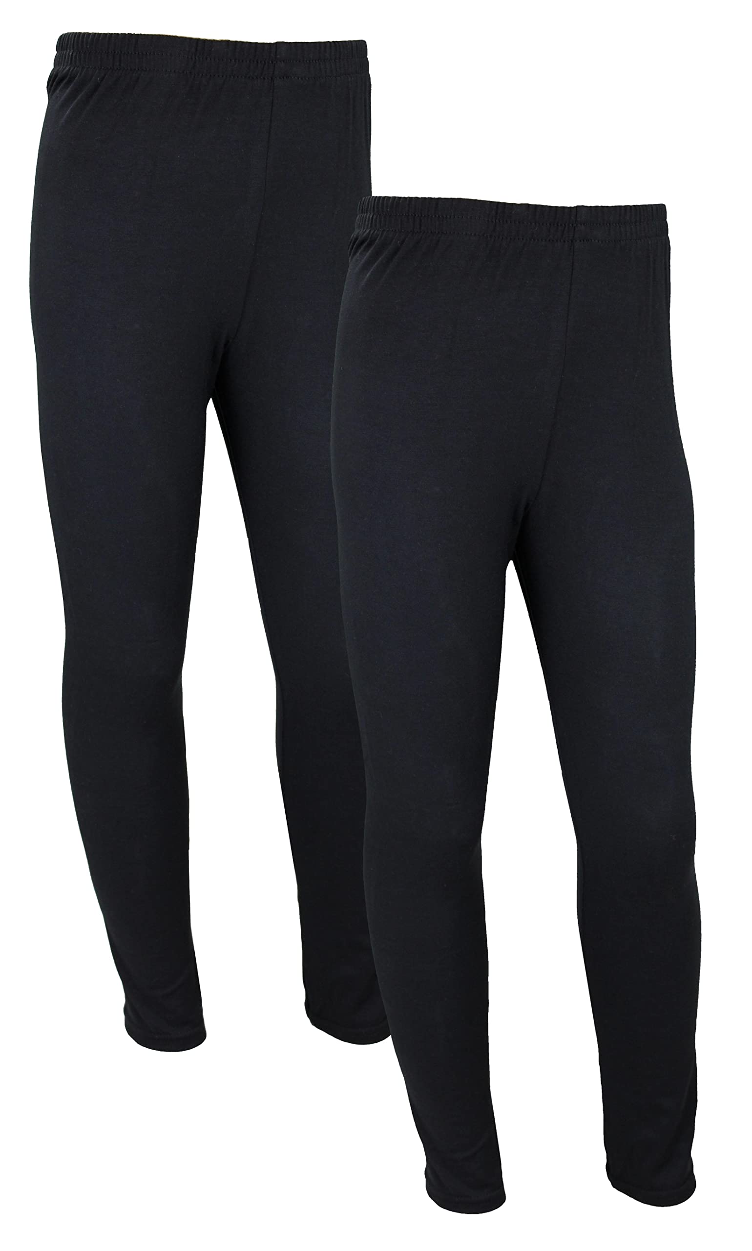 TupTam Girl's Full Length Leggings Pack of 2, Black, 158