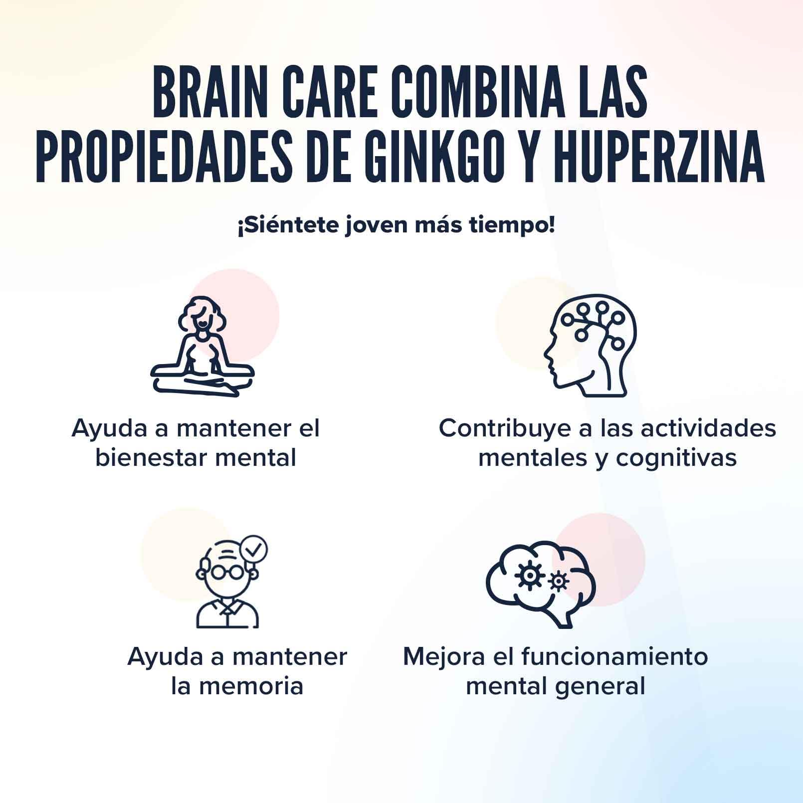 HSN Brain Care | 60 Cápsulas Vegetales | Nootrópico natural para mantener unas buenas funciones cognitivas y bienestar mental | No-GMO, Vegano, Sin Gluten