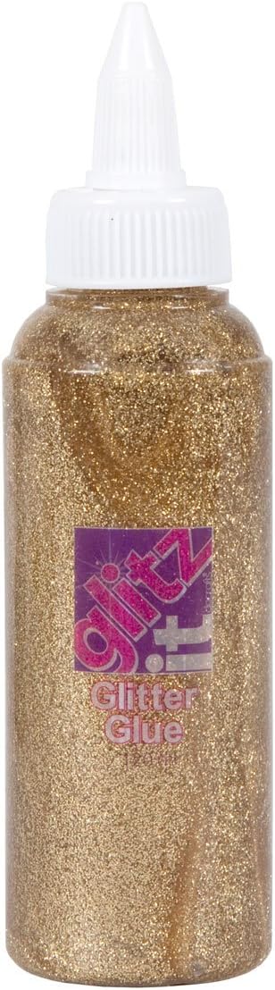 Glitz ItGlitter Glue - Gold, 120ml, Twist Nozzle Bottle, Ideal for Kids Craft, Art & Craft Projects, Wedding Invitations, Card Making, Art Set, Creative Ideas