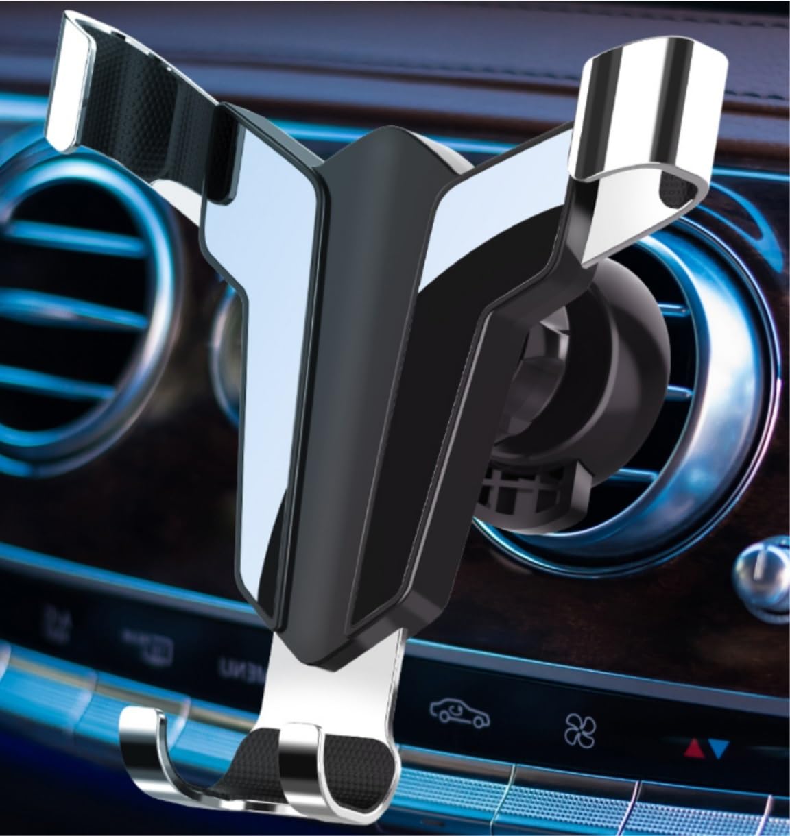 Supporto Telefono Portacellulare per Auto Universale in Lega di Ventilazione per Accessorio per Telefoni Cellulari per Auto(Blue)
