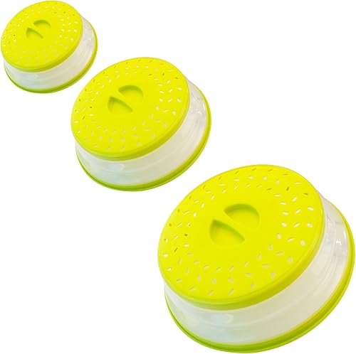 Miniatura 22 de Cubierta plegable para salpicaduras de microondas, cubierta de plato de microondas con ventilación de vapor (10.5 pulgadas, azul) Azul,Beige,beige