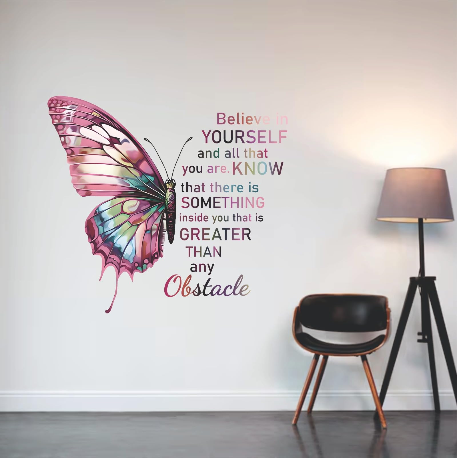 KGN DESIGNS Inspirational Butterfly Quote Wall Self-Adhesive Sticker, Pink, for Girls Bedroom, Living Room Home Decor, Multicolor PVC Vinyl (Size 91x81cms) (B0DFQ4FP6F) Amazon Price History, Amazon Price Tracker