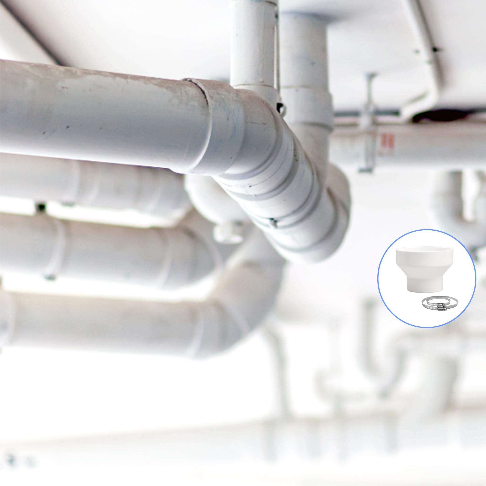 Adattatore Per Tubo Ventilazione 150 Mm A 100 Mm - Riduttore In ABS Con Fascette Inox, Per Cappe - Foto 6