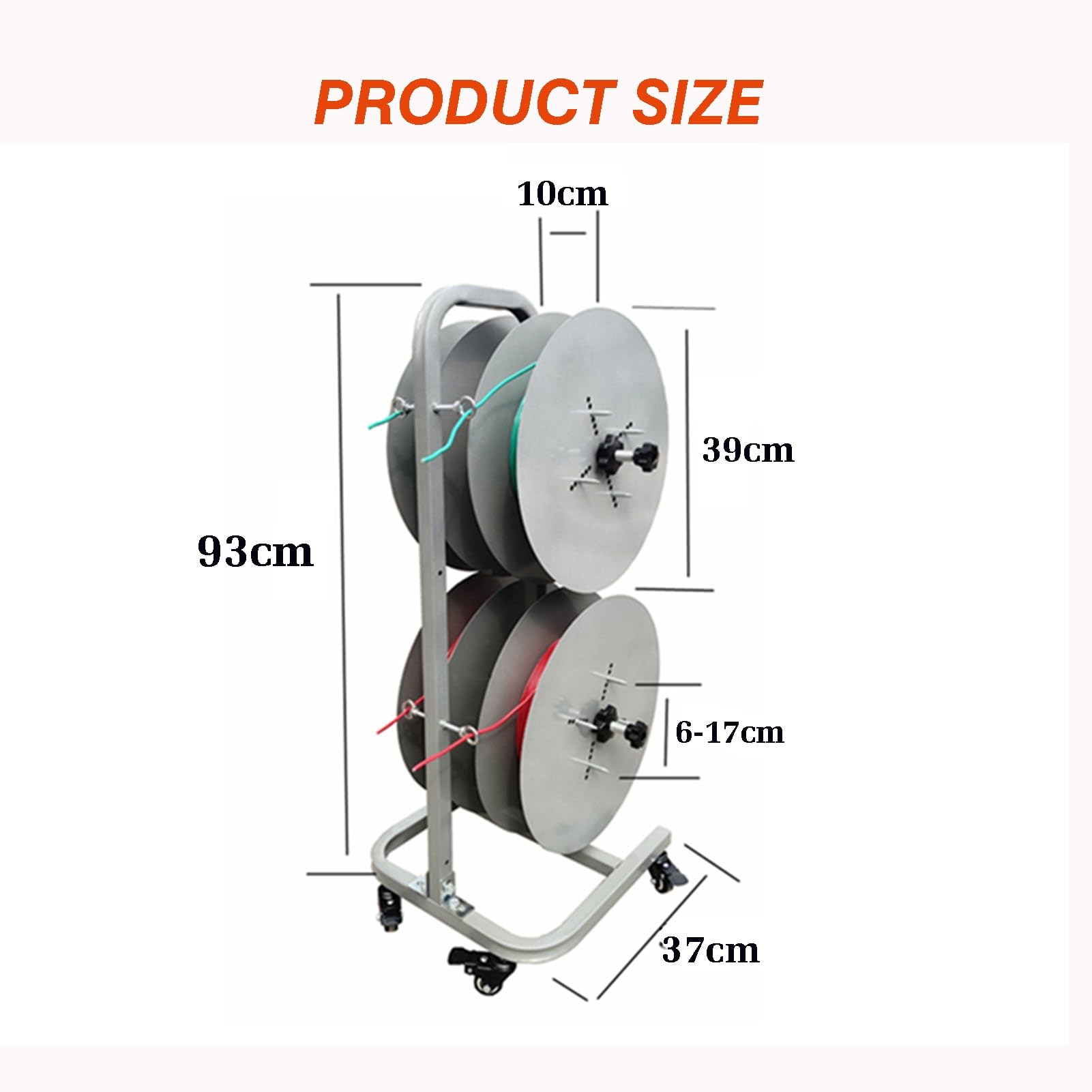XLTFUC Wire Spool Holder Multi Axis Spool Dispenser Cable Reel with Wheels Cable Reel Dispenser