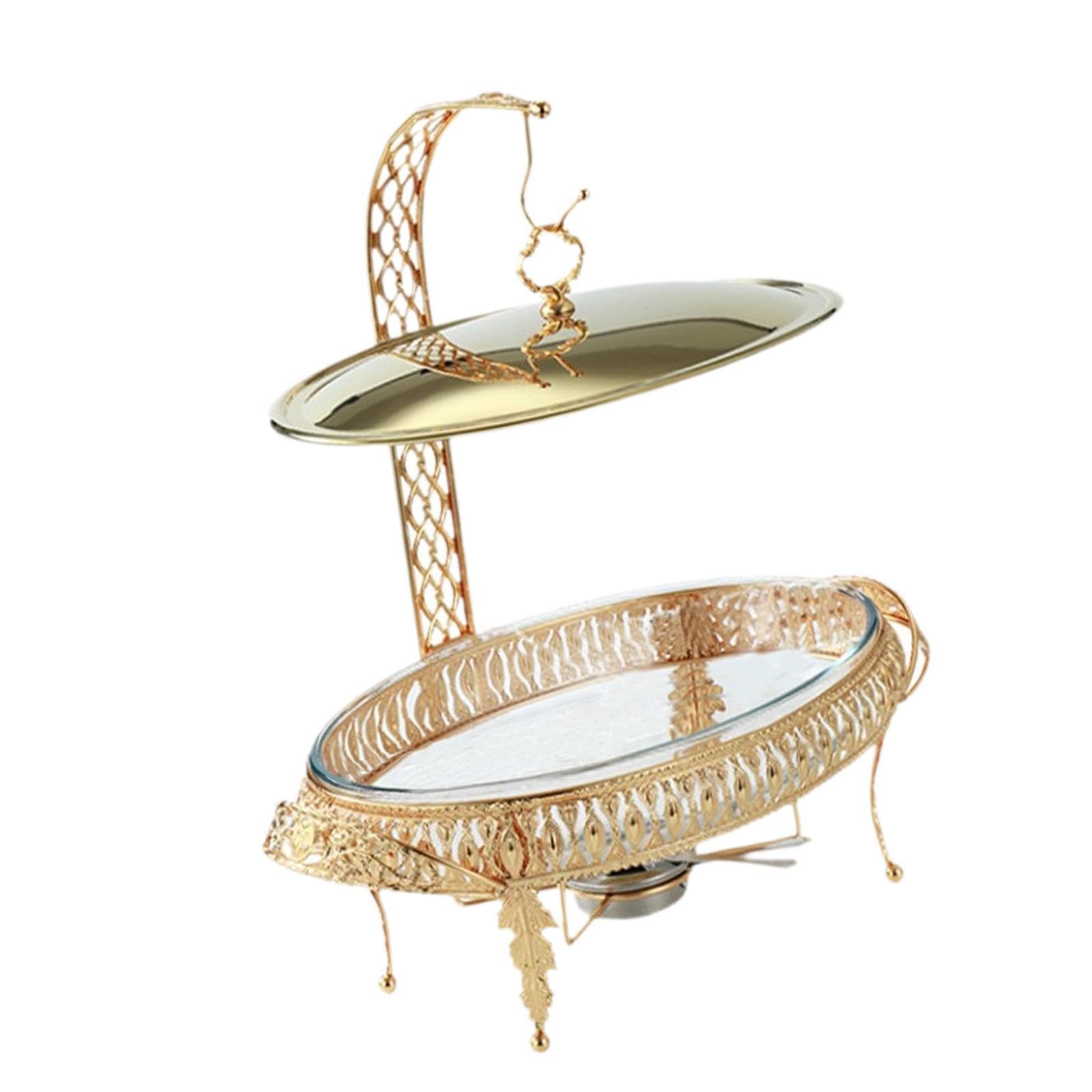 Set Scaldapiatti Da Buffet, Contenitore Riscaldante con Coperchio Appendibile per, 3 L