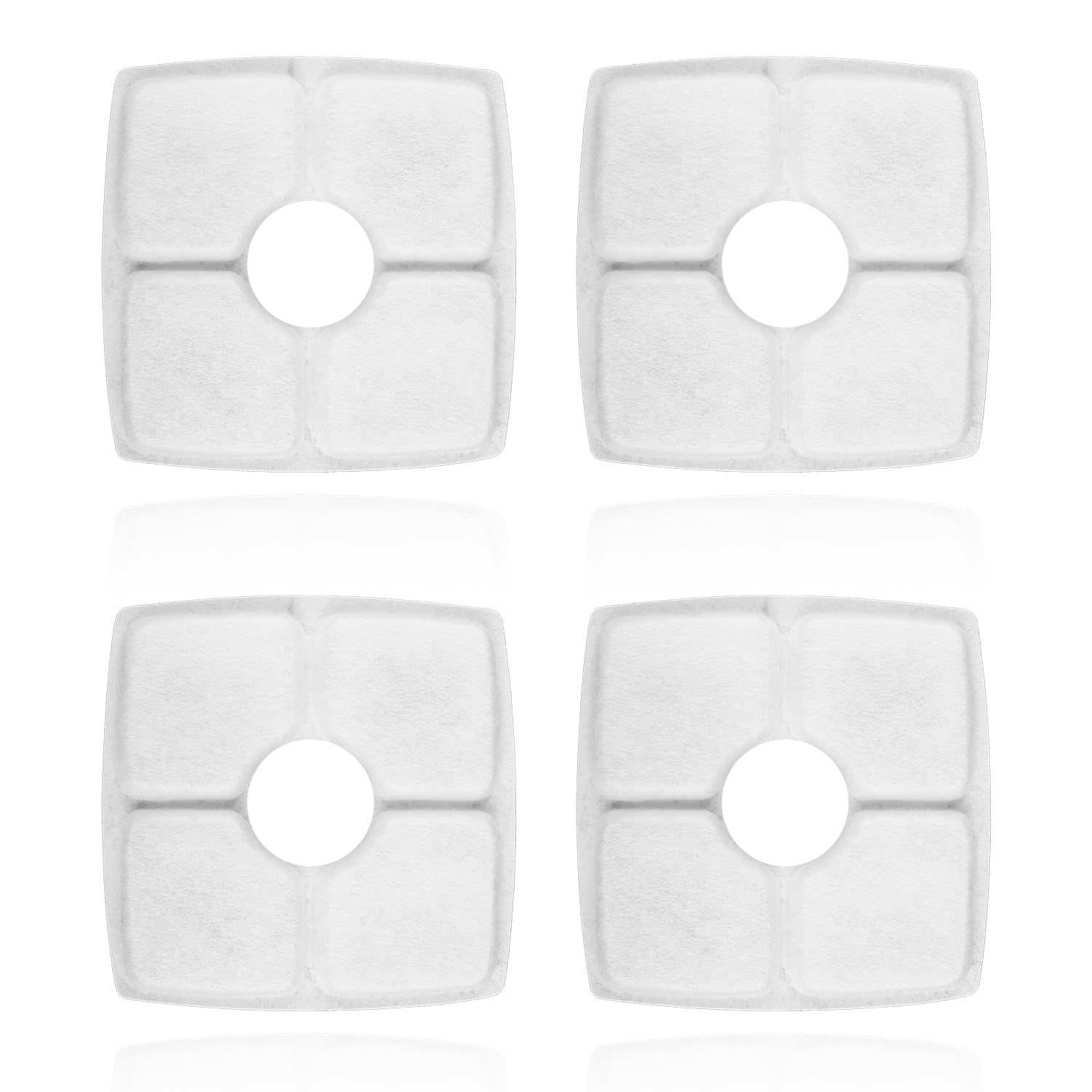 Lotsdonxia 4-Pack White Pet Fountain Filter Cartridges, Cotton & Ion Exchange Resin for Cats & Dogs