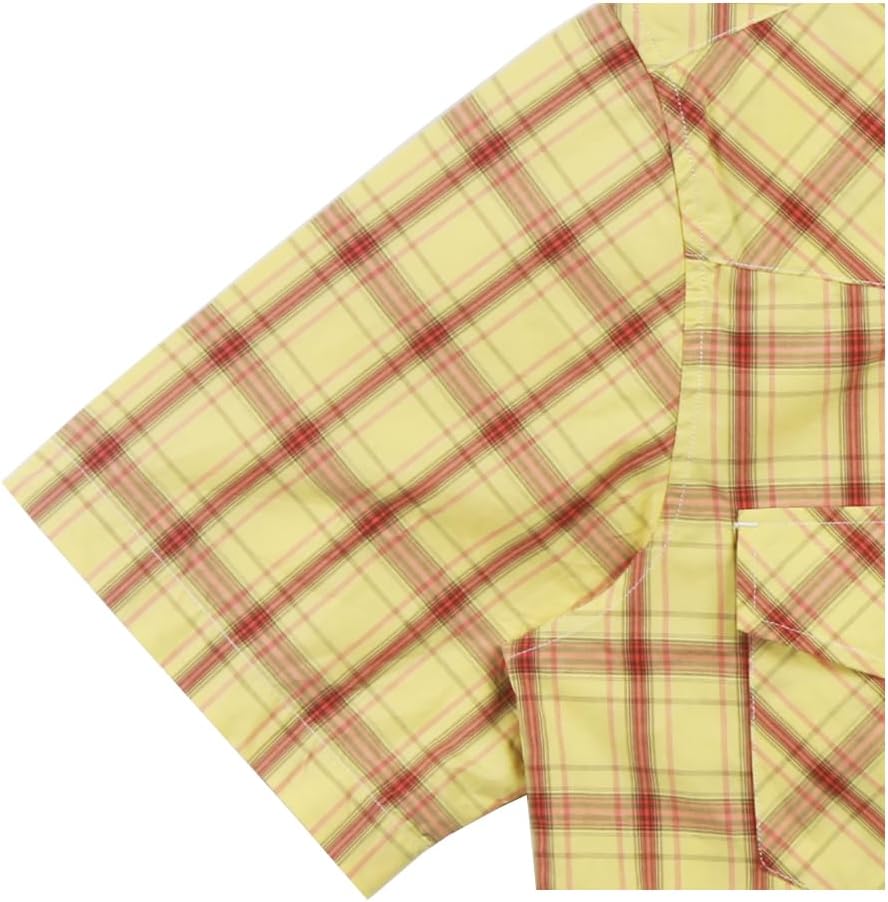 NUTEXROL Mens Short Sleeve Plaid Button Down Shirt Western Casual Shirts with Two Pockets - Image 3