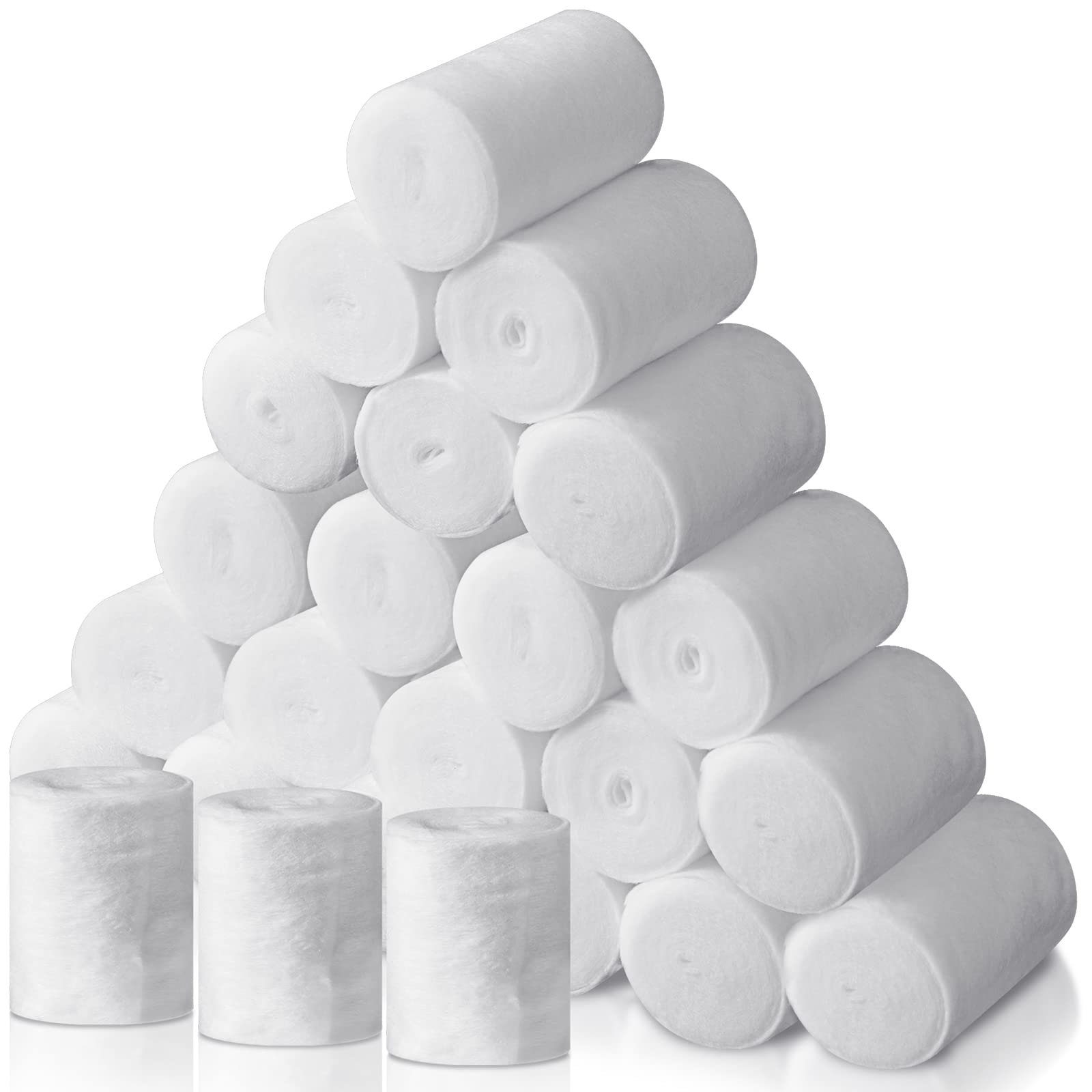 Treela 24 rotoli di imbottitura in ghisa, confezione singola, con gesso, panno morbido, per Halloween, bendaggi, progetti artistici, calchi, maschere, forniture per la realizzazione di maschere (7,6