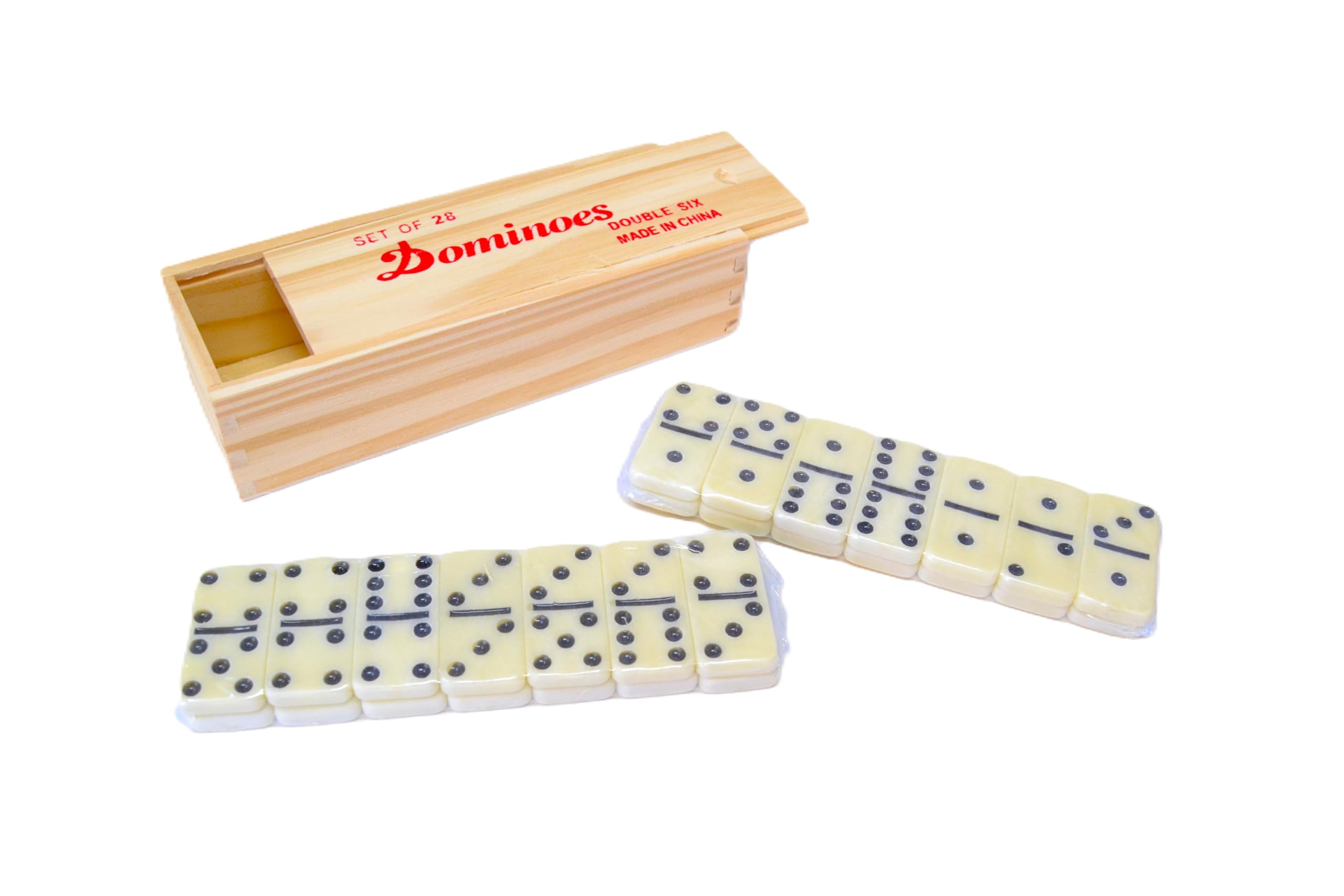 better with friends Adults Professional Double Dot Dominoes 6 Colors (Set 28, Dominoes) in Wooden Box