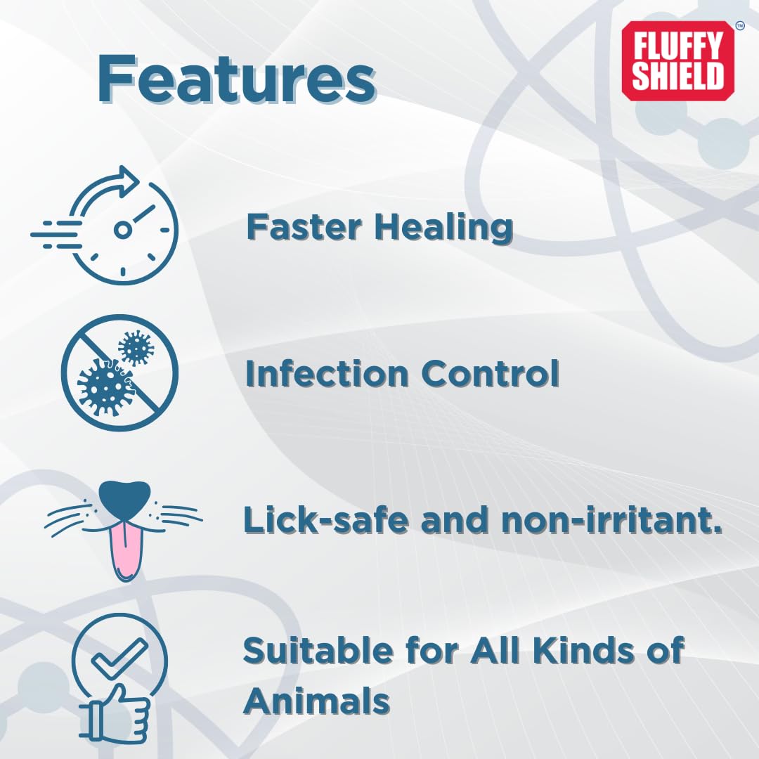 FluffyShield Antibacterial Spray for Pets | Nano Silver Formula for Healing Wounds, Burns & Skin Irritations (100 ML) 1