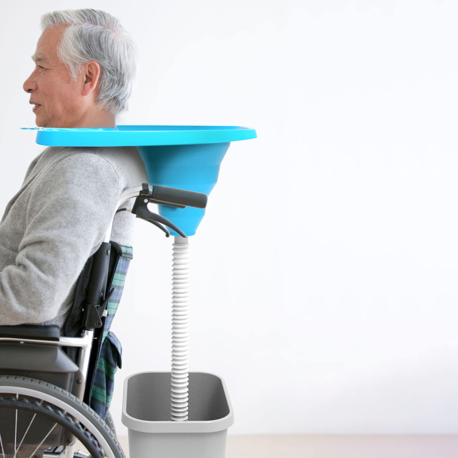 Lavandino da shampoo portatile pieghevole, lavabo per peluria lavatesta, per capelli a letto, gravidanza, disabili, anziani, bambini
