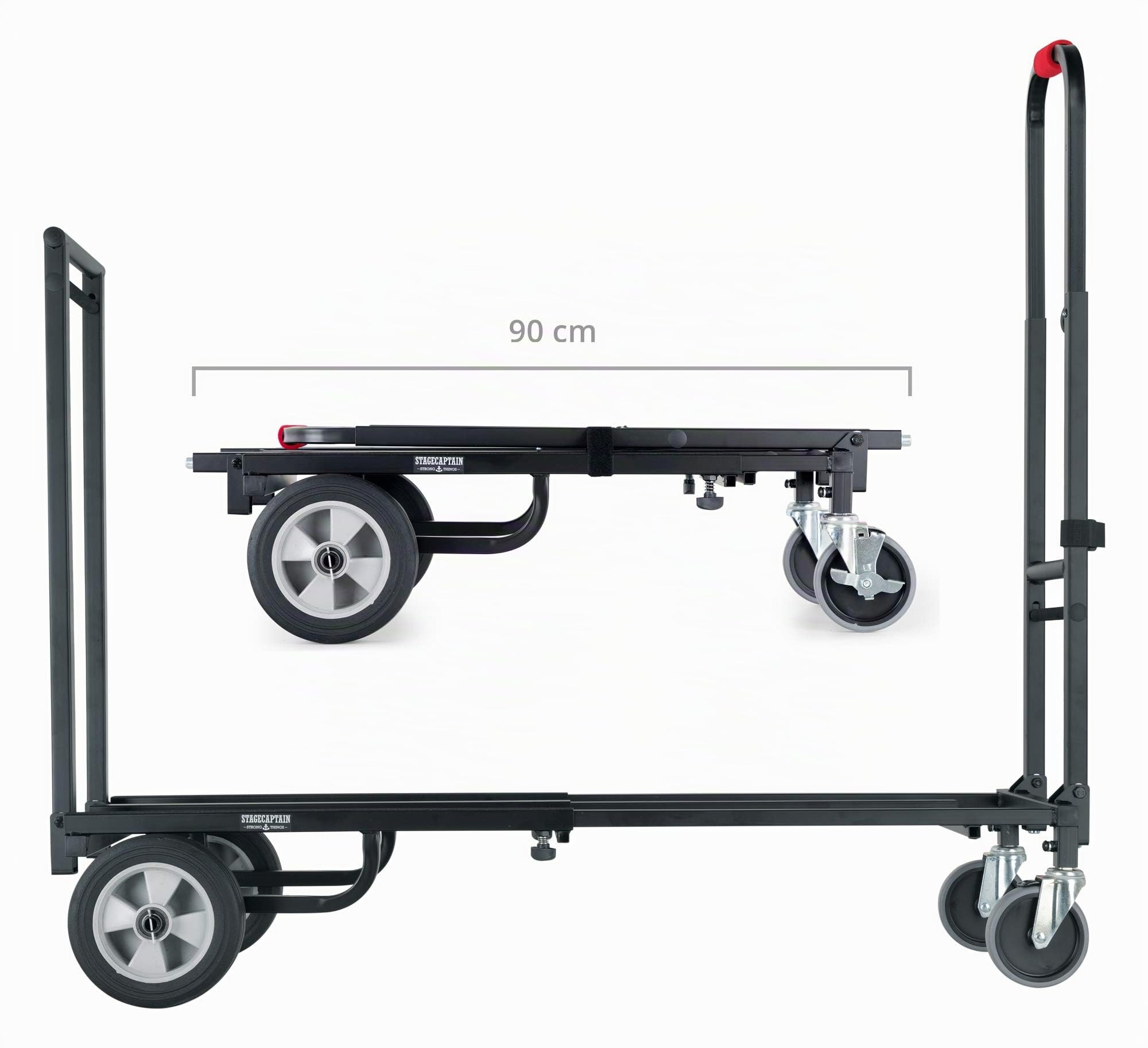 Stagecaptain SCS-80 MKII Sherpa Transportwagen - Sackkarre - Länge: 84 bis 126,5 cm - Höhe: 116 cm - Antirutschband auf Ladefläche - Belastbarkeit: max. 150 kg - Gewicht: 13,8 kg - schwarz