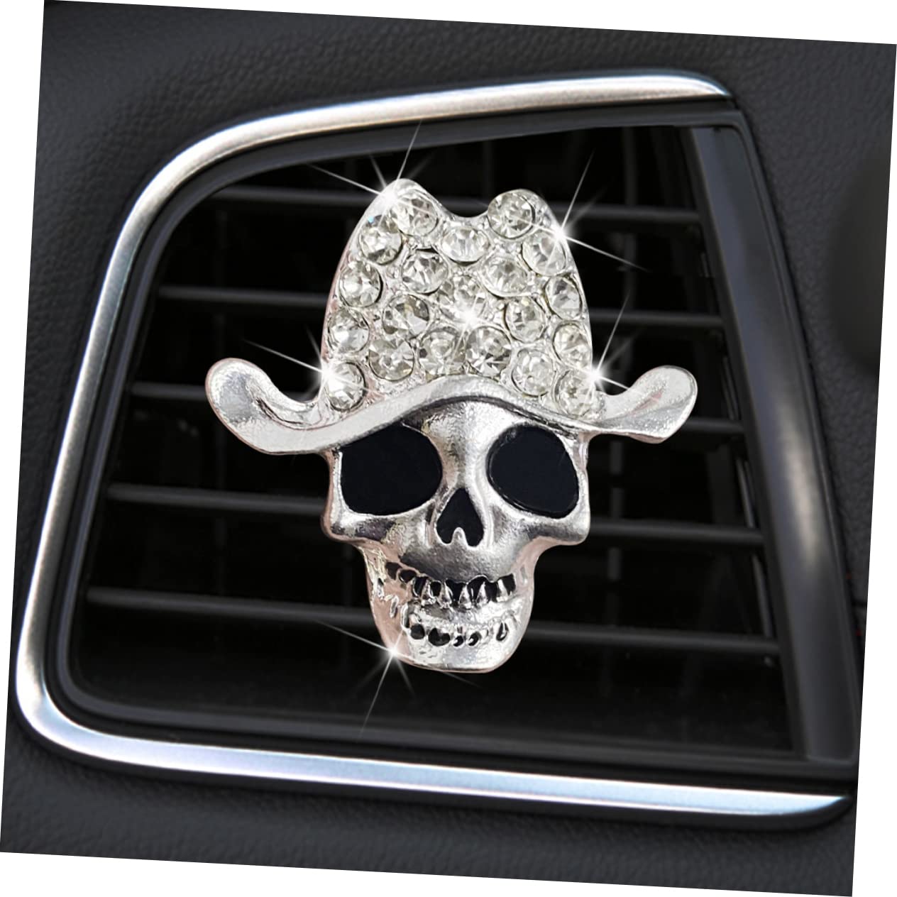 ULTECHNOVO 8pezzi Decorazione Per Auto Con Clip Per Ventilazione Diffusore Di Aromi Forma Di Teschio Inossidabile Per Interni Auto Accessori Di Halloween Eleganti e Unici