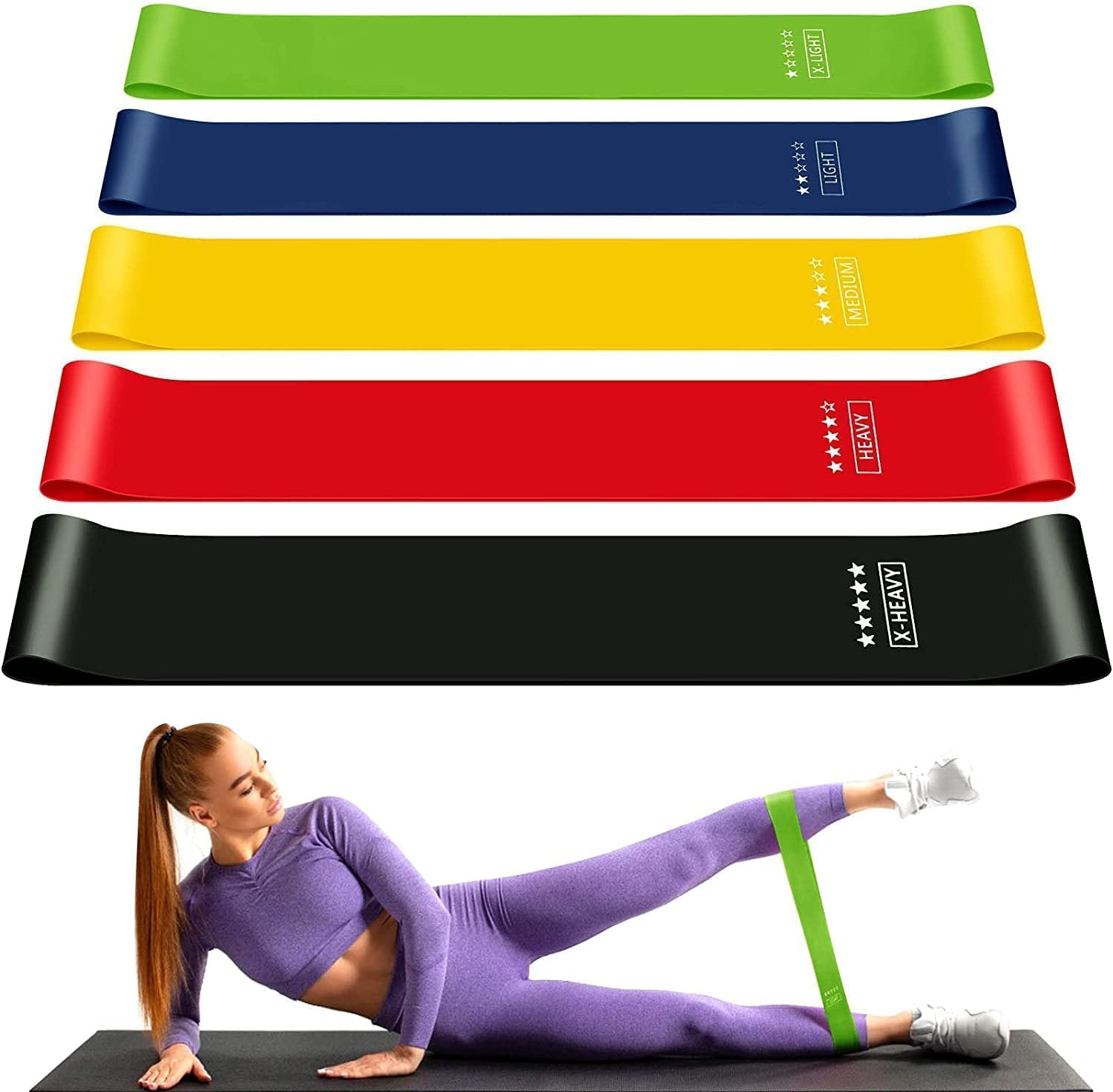 CELEBRINO Resistance Bands Mini Loop Hip Band/Toning Exercise Band for Gym Booty Belt/Latex Band/Thera Band/Theraband for Fitness, Multicolor (Set of 5) (B0C5S2DCCJ) Amazon Price History, Amazon Price Tracker