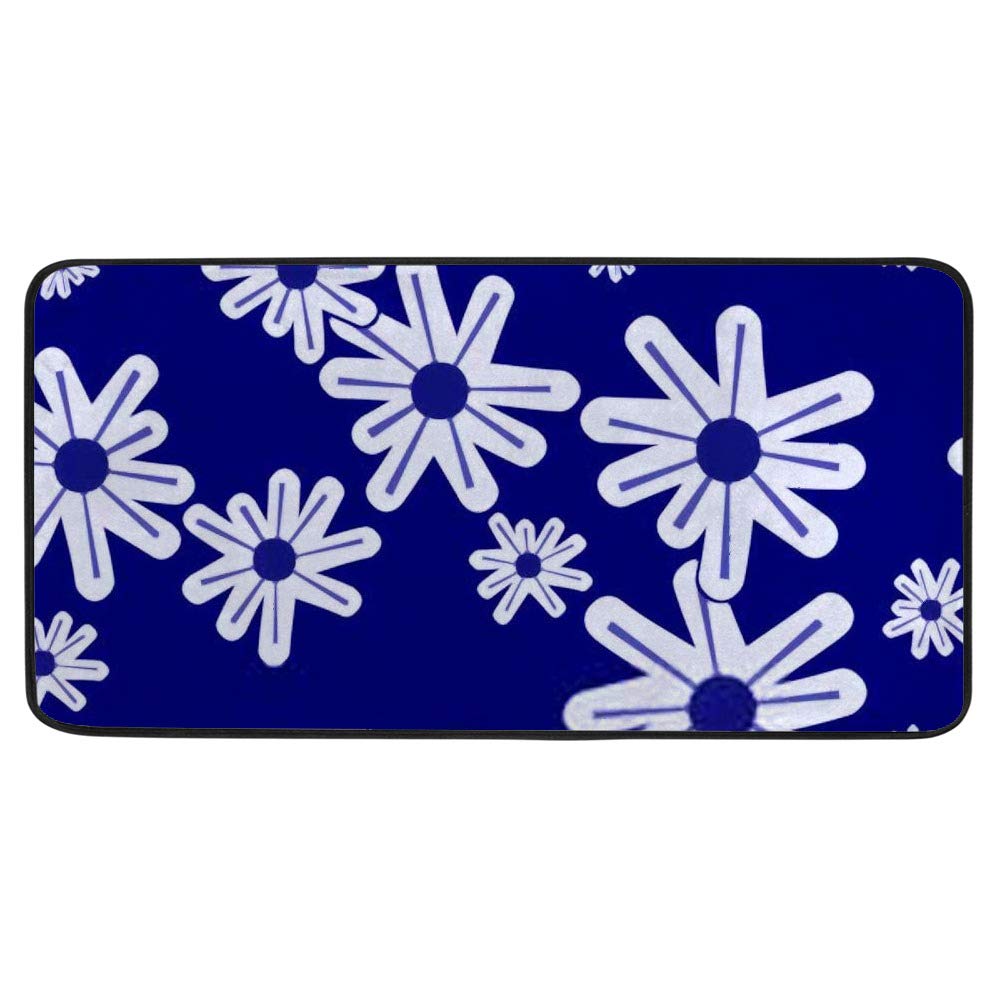 Alfombrilla antideslizante para cocina moderna en blanco y negro de 39x20 inch