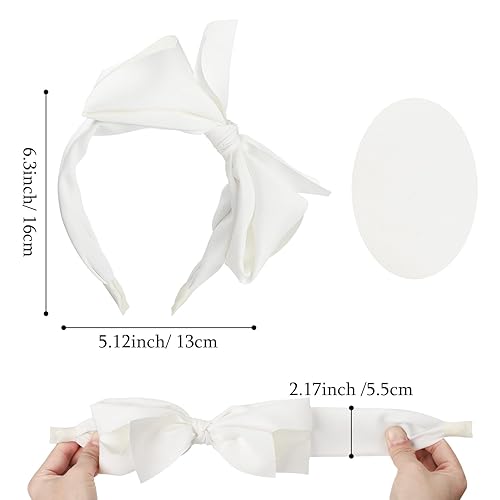 Miniatura 4 de WantGor Diademas de lazo para mujer, aro grande con lazo para el pelo, para mujer, turbante ancho anudado, banda para el cabello, accesorios para el