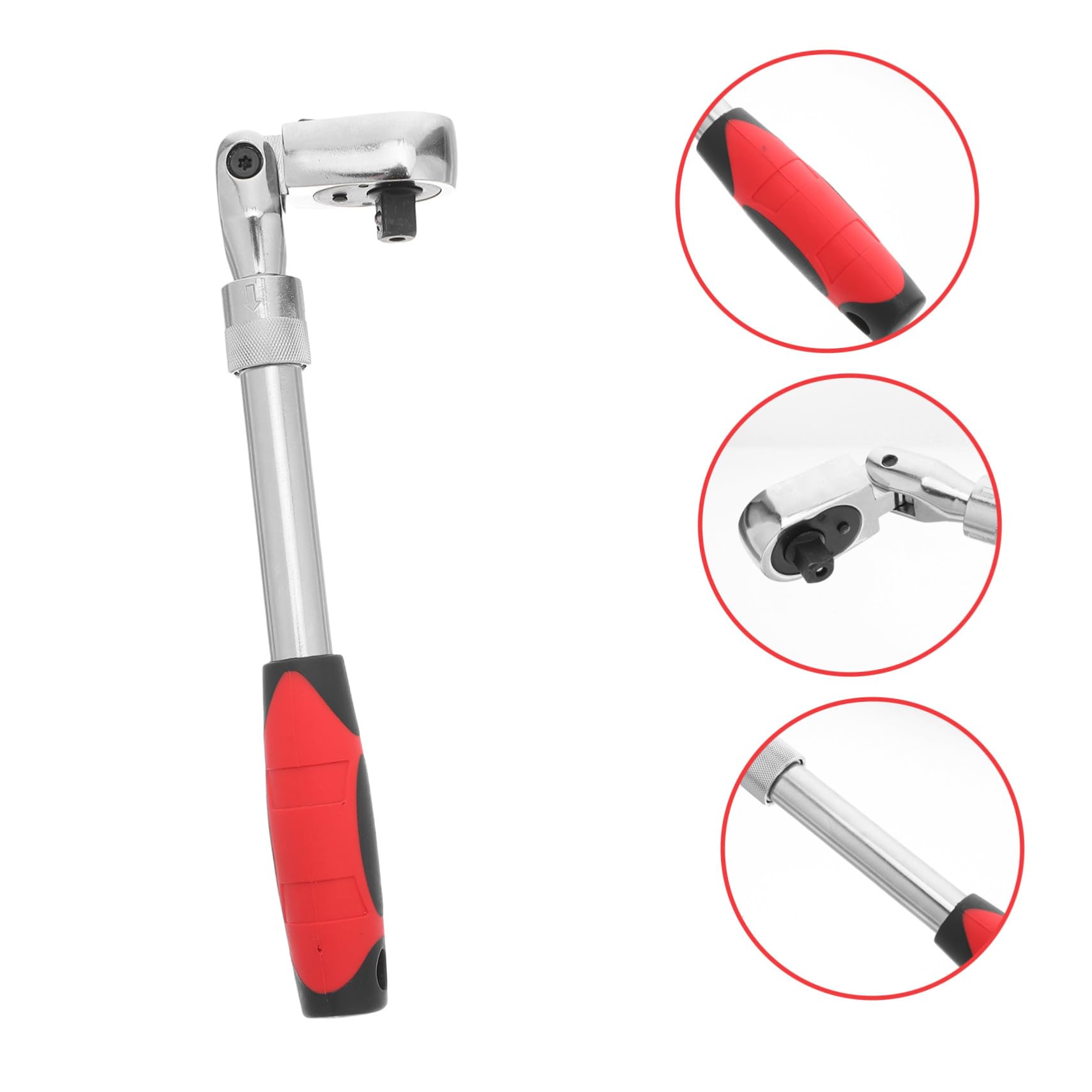 Holibanna Clé à Cliquet Extensible Acier Chrome Vanadium Tête Flexible Dents Réglable avec Dégagement Rapide Outil pour Entretien Automobile