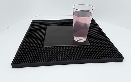 Miniatura 10 de IMC Tapete de PVC cuadrado de 12 pulgadas  Mediano  Negro  Alfombrilla para derrames  Barware  Para barras y encimeras