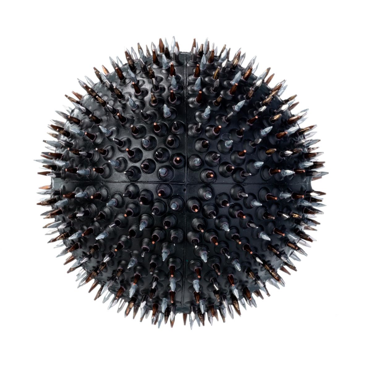 DBT Skills Igelball | Lyapko Needle Ball | aus Gummi mit 656 Nadeln aus echtem Silber, Kupfer, Eisen und Zink | extra spitz | gegen Hochstress und Anspannung | Akupressur (Schwarz)