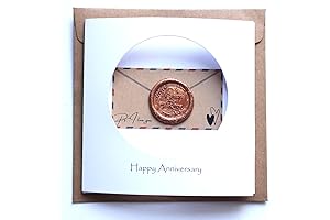 16th Wedding Anniversary Card, Handmade Wax Anniversary Card