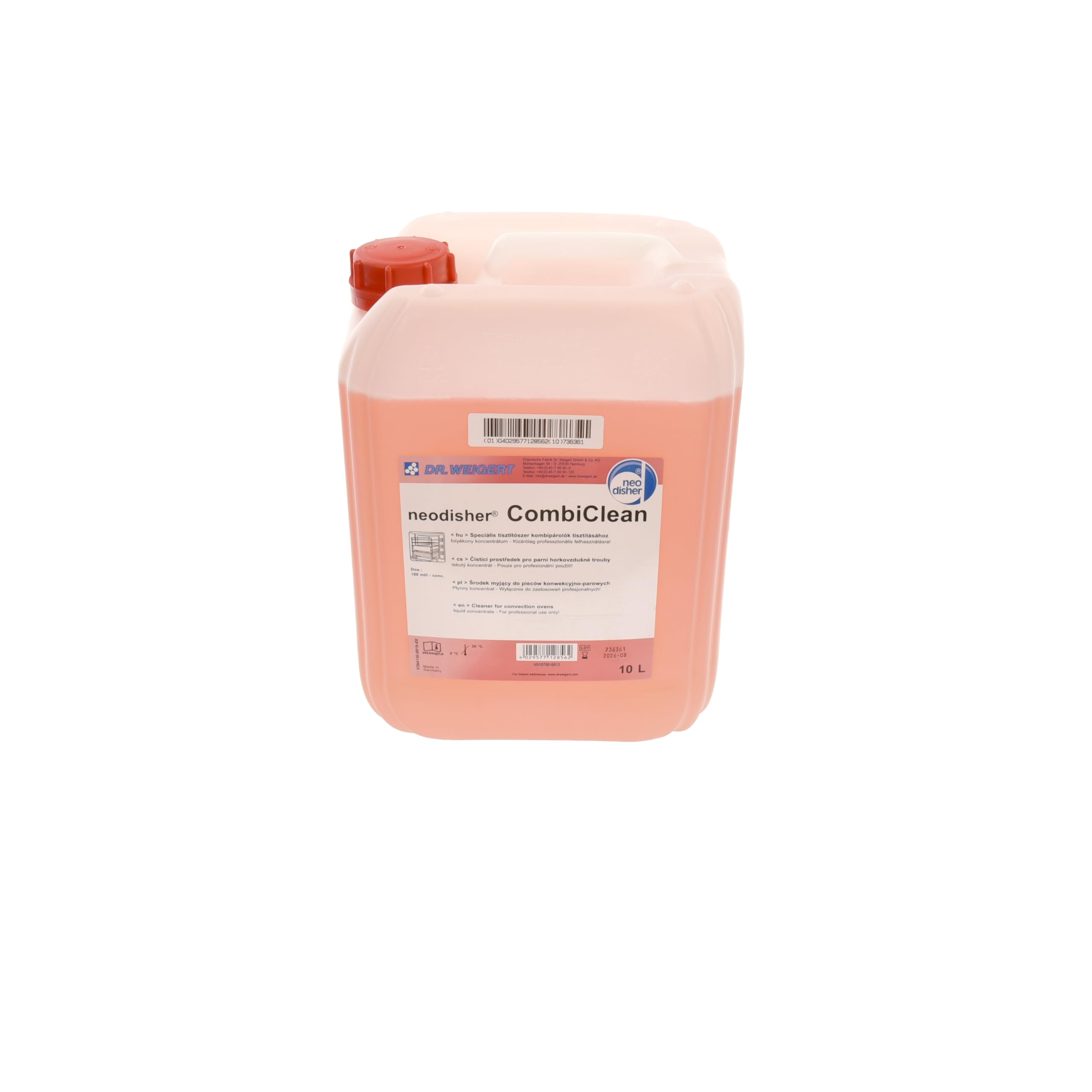Dr. Weigert neodisher CombiClean Ofenreiniger 10L Kanister flüssiger Profi-Reiniger für Kombidämpfer & Heißluftdämpfer intensive Reinigung für Gastronomie Großküche HORECA