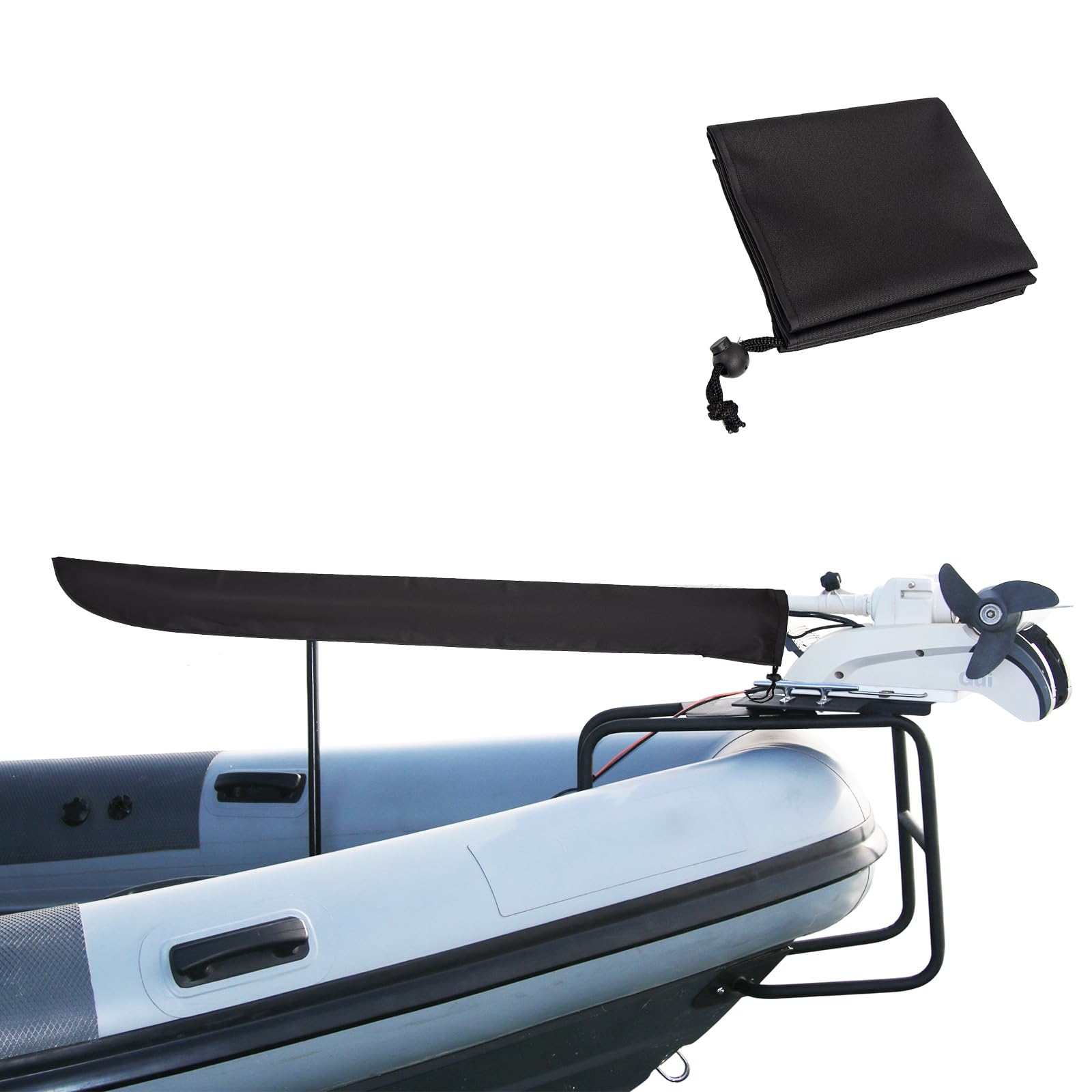 Waterproof Sailboat Tiller Cover, Heavy Duty Solution-Dyed 600D Fade-Resistant Tiller Cover, UV Protection Weather-Resistant Slip-on Sailboat Accessories (Black, 36"x6.5"x6")