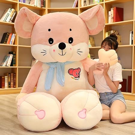 Amazon Hyakuriぬいぐるみ 特大 クマ くま ネズミテディベア クリスマス 特大 動物 ぬいぐるみ 抱き枕 キャラクター ネズミ お誕生日プレゼント インテリア 熊縫い包み 置物 店飾り ピンク服なし 115cm ぬいぐるみ おもちゃ