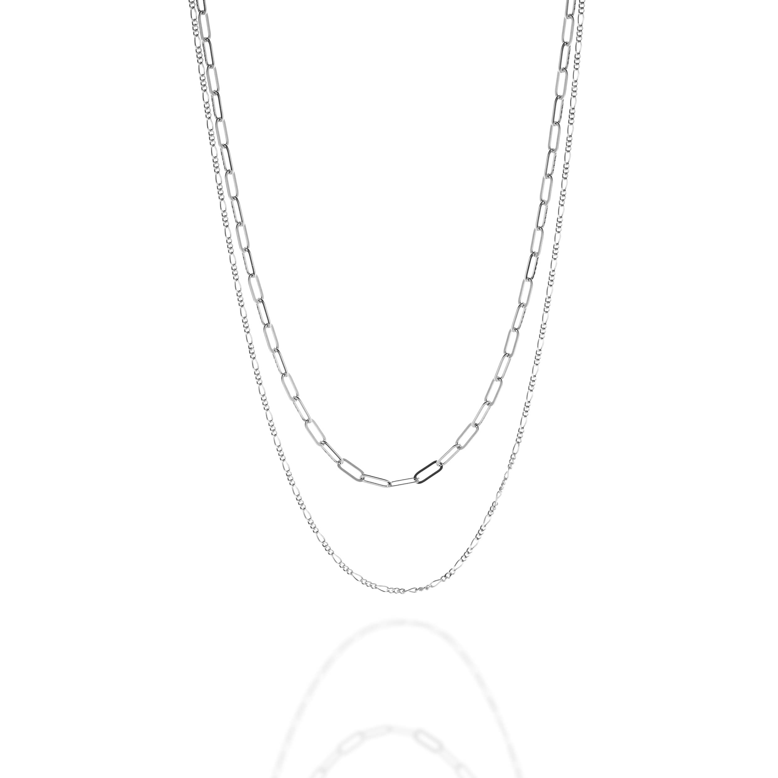 QUADRI - Halskette Damen Silber 925 - Figarokette - Geschenkidee