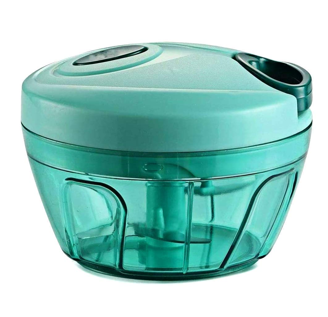 Eclectic home E Home Handy Quick Cutter Vegetable Mini Chopper for Kitchen, 3 Steel Blade (450ml) BPA Free, Pull String,Dori Chopper,Onion Cutter