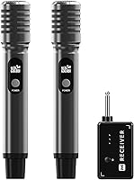 Vista 1 de Micrófonos inalámbricos, micrófono inalámbrico con conexión de chip uno a uno, batería recargable de 40H, alcance de 200 pies, plug and play, diseño
