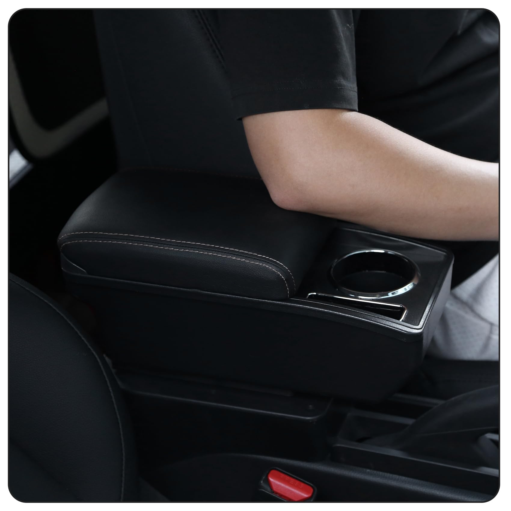 Ruiya Ibiza Opbergbox voor middenconsole, compatibel met Seat Arona, Seat Ibiza 2018-2025, armleuning-organizer, tray middenarmsteun, handschoenenvak, middenconsole, organizer, opbergvak, Ibiza