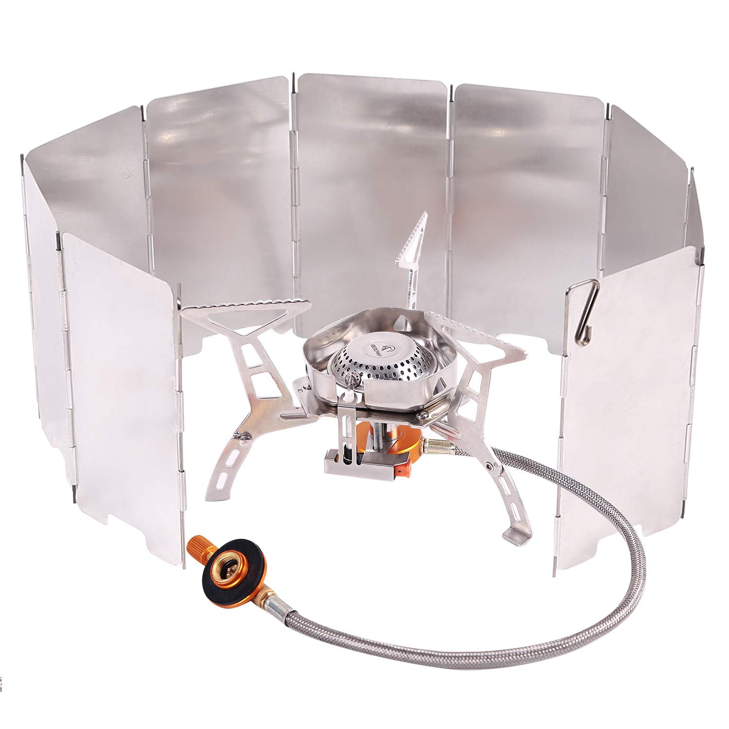 REDCAMPPortable Backpacking Stove with 9 Plates Aluminum Stove Windscreen, Lightweight Outdoor Camping Stove and Stove Windshield