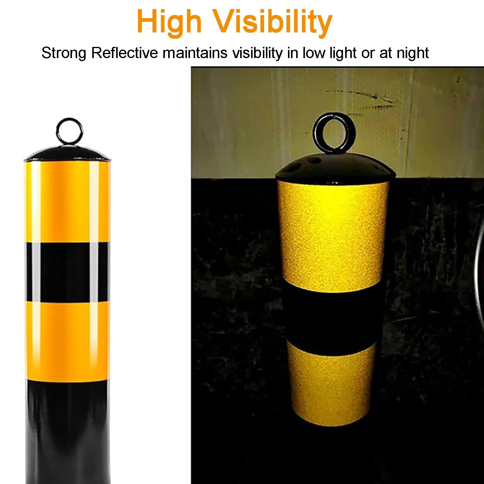 Barreras de Seguridad, Poste de Seguridad, Columna tráfico, Barrera for estacionamiento, Carretera, barandilla Alta Visibilidad, 19,7 Pulgadas Alto(2pcs)