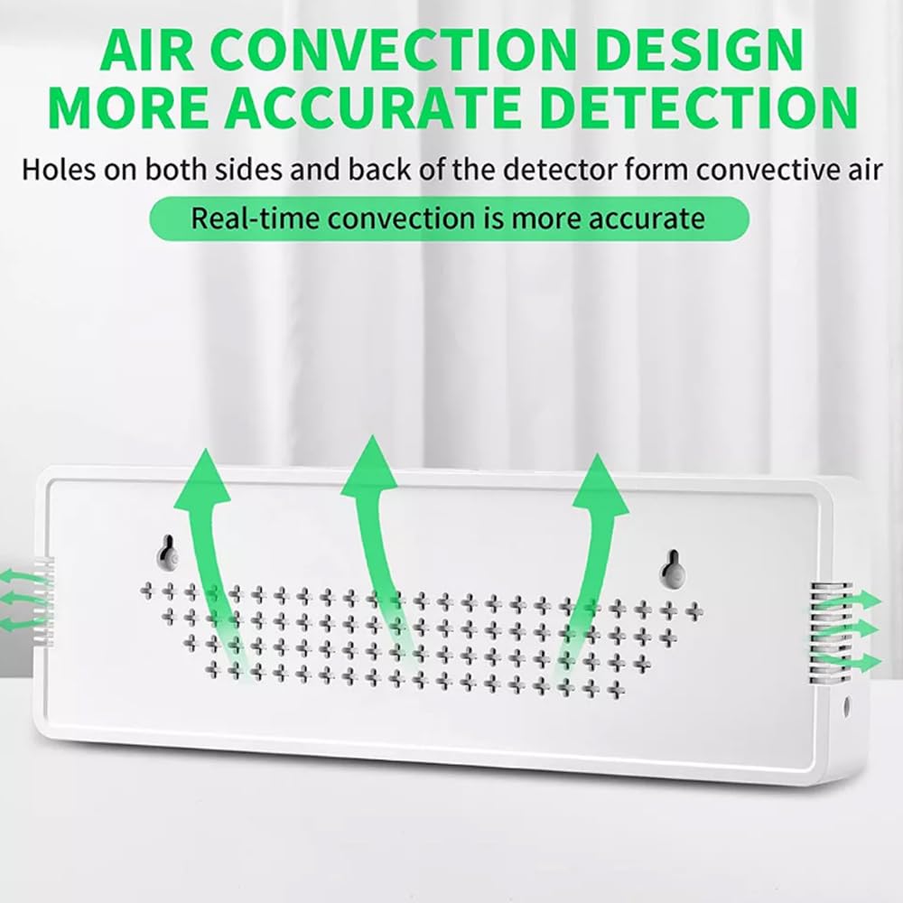 Detector de dióxido de Carbono con función de Alarma Monitor de Humedad y Temperatura del Aire Interior del hogar