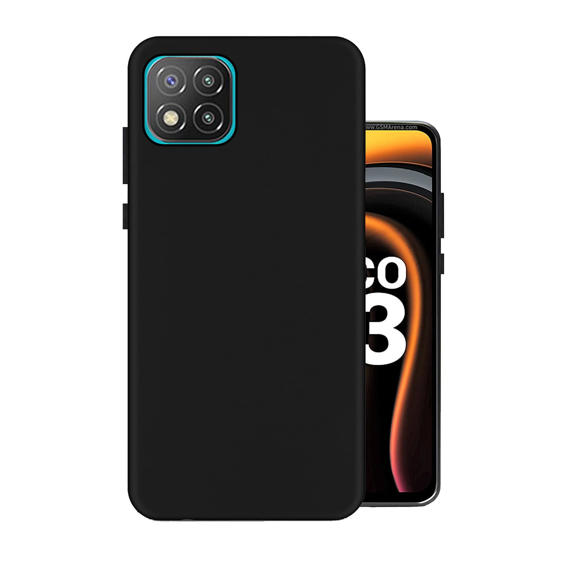 HELLO ZONE Rubber Exclusive Matte Finish Soft Back Case Cover for Poco C3 - Black (B08M31MJPQ) Amazon Price History, Amazon Price Tracker