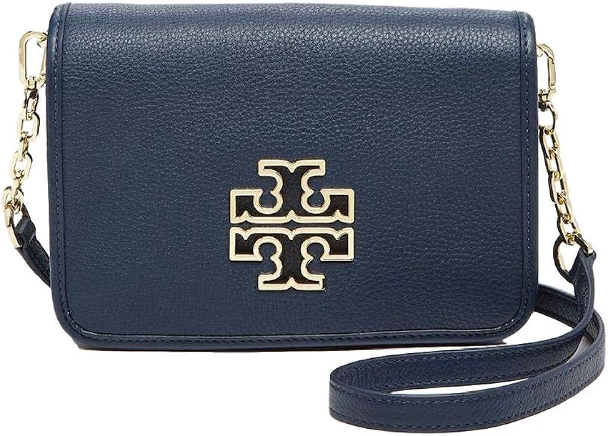 Tory Burch Britten Leather ComboCrossbody Bag, Blue Amazon.co.uk Shoes & Bags