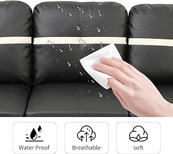 Sectional Couches for Living Room Set,Leather Sectional Sofa L Shape Couch with Chaise for Living Room/Apartment/Office(Black)