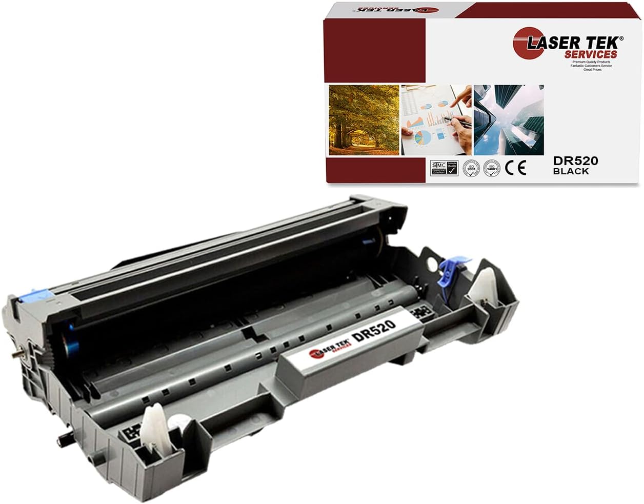 Laser Tek Services Compatible Drum Unit Replacement for Brother DR-520 DR520 Works with Brother DCP8060, HL5200 5240, MFC8460 Printers (Black, 1 Pack) - 25,000 Pages