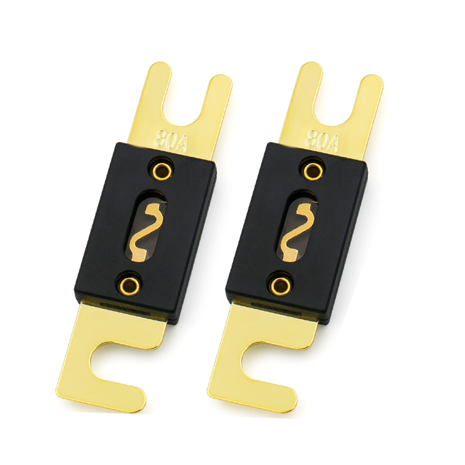 Baomain ANL Fuse ANL-80 80 Amp 80A for Car Vehicles Audio System Sheet Gold Tone 2 Pack