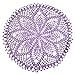 BIBITIME Kitchen Crochet Table Doilies Vase Mats Round Flower Doily Handmade Placemats (15 inches to 16 inches-4PCS, Purple)