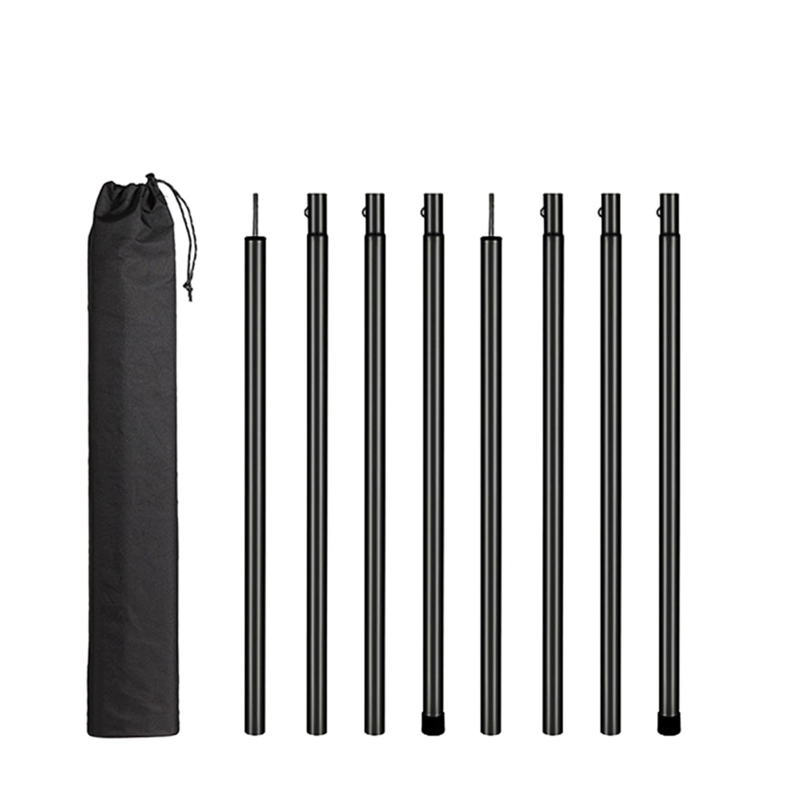 Yiju 8Pcs Tent Poles for Tarp, Iron, Portable Accessories Premium Camping Tarp Poles Set Lightweight for Backpacking Awning Canopy, Black 57.5cmx2.5 cm