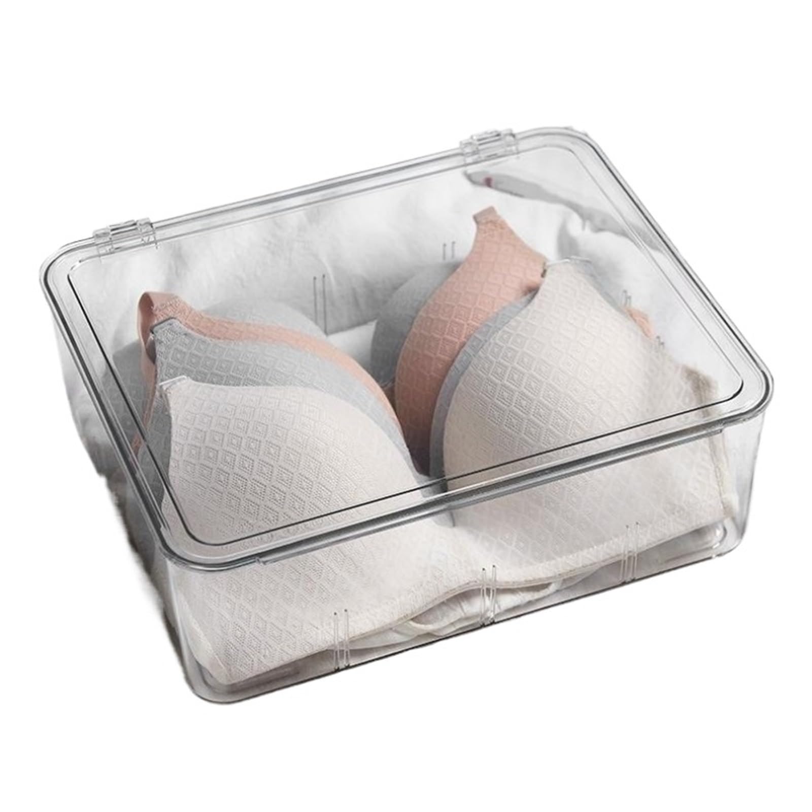 YDYAENIO Underwear Drawer Organiser Transparent Underwear Storage Box Drawer Organizers Plastic Container underwear organiser boxes for wardrobes(For bar)