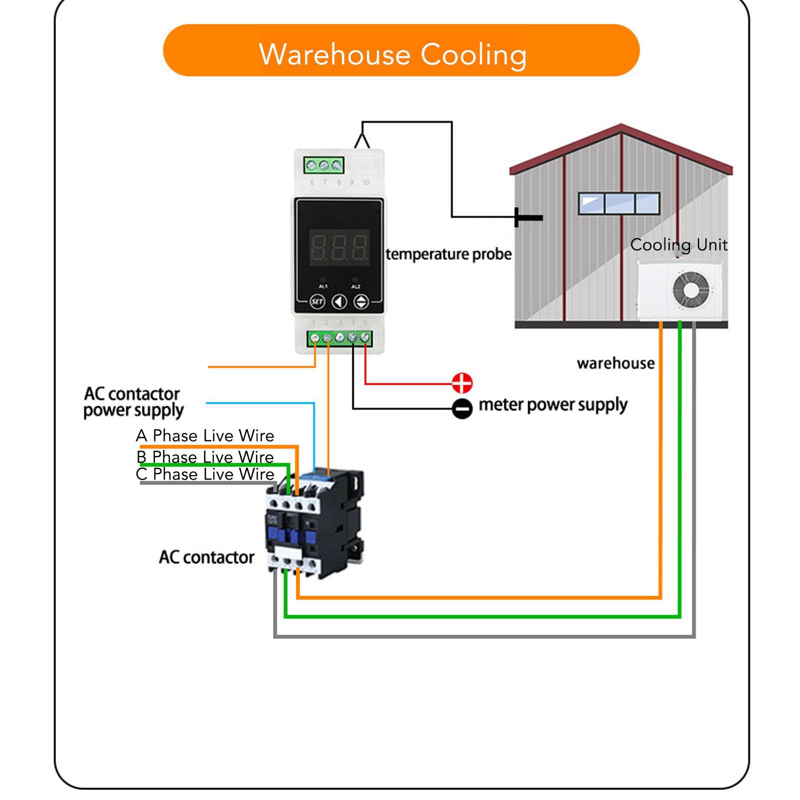 Controlador de Temperatura Digital Termostato con Cable de Detección AC100-240V