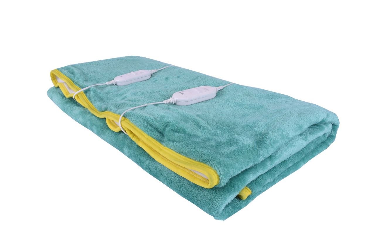 HOME ELITE Microfiber Bed Warmer Electric Under Blanket Single Bed (Green, Standard, 150cms x 80cms)
