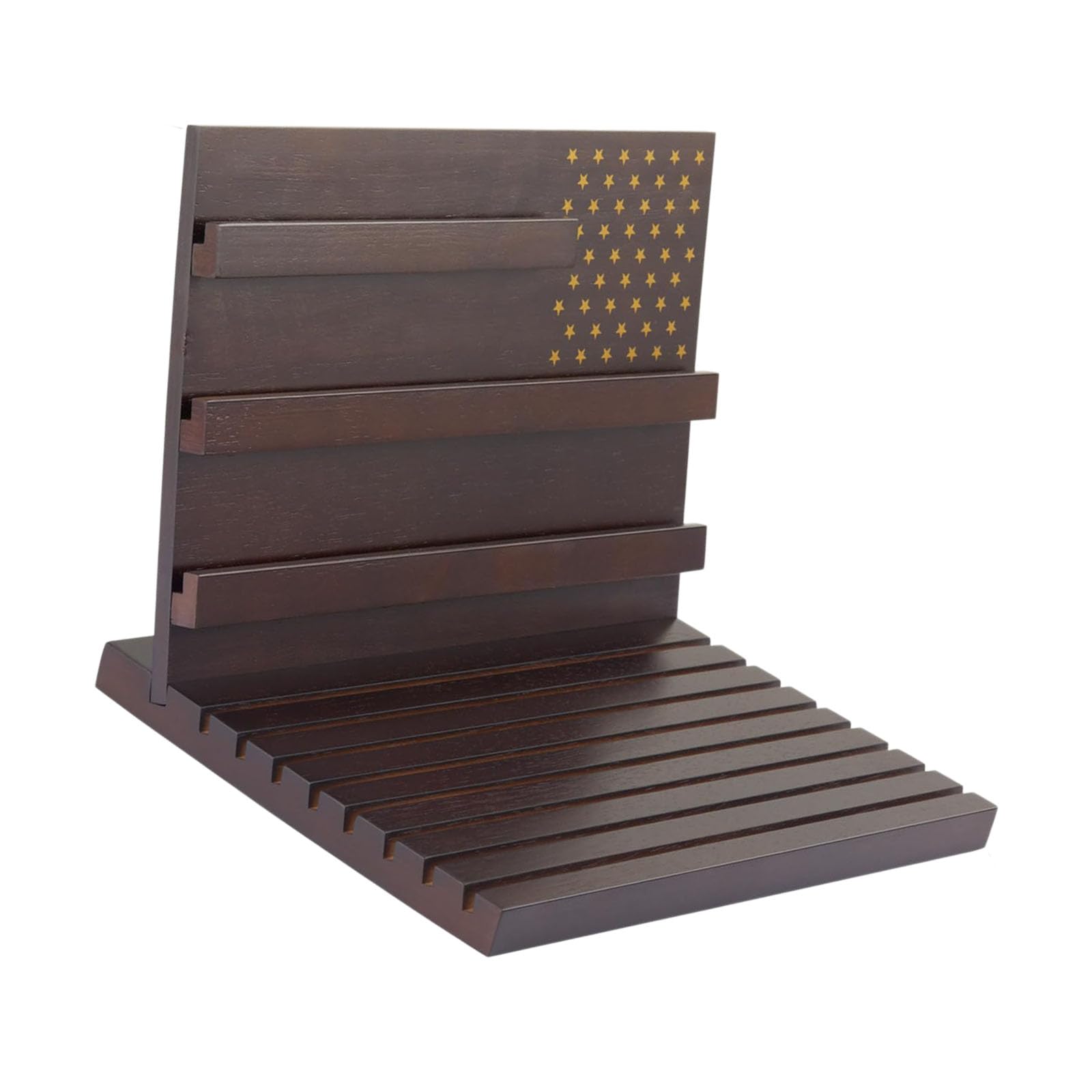 Kangnice Expansive 80 Capacity Wooden Decoration Rack with Stepped Design to Emphasize Valued Collections Profound Slot Coin Planner