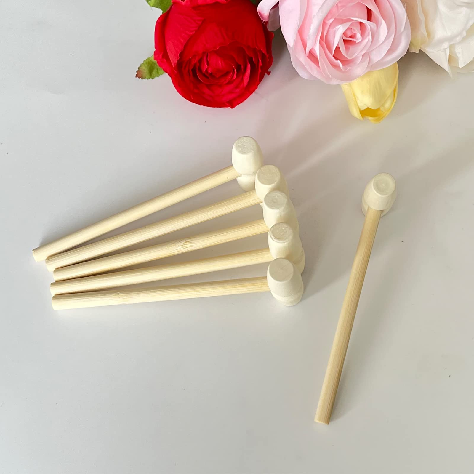 30 Piezas Mini Martillo Madera, Mazos de Cangrejo Madera, Mazos de Langosta, para Golpear el Chocolate, Nueces, Langostas y Conchas