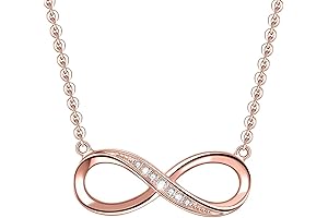 Infinity Pendant Necklace for Women, 925 Sterling Silver Love Heart Necklace