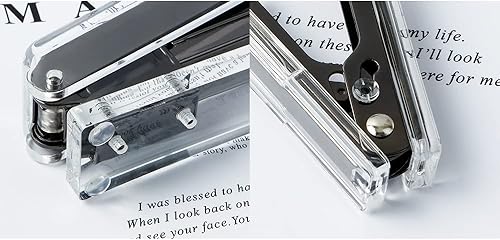 Miniatura 8 de Juego de engrapadoras de oficina, con estampado de mármol, escritorio en tono dorado, grapadoras manuales ejecutivas y herramienta para quitar