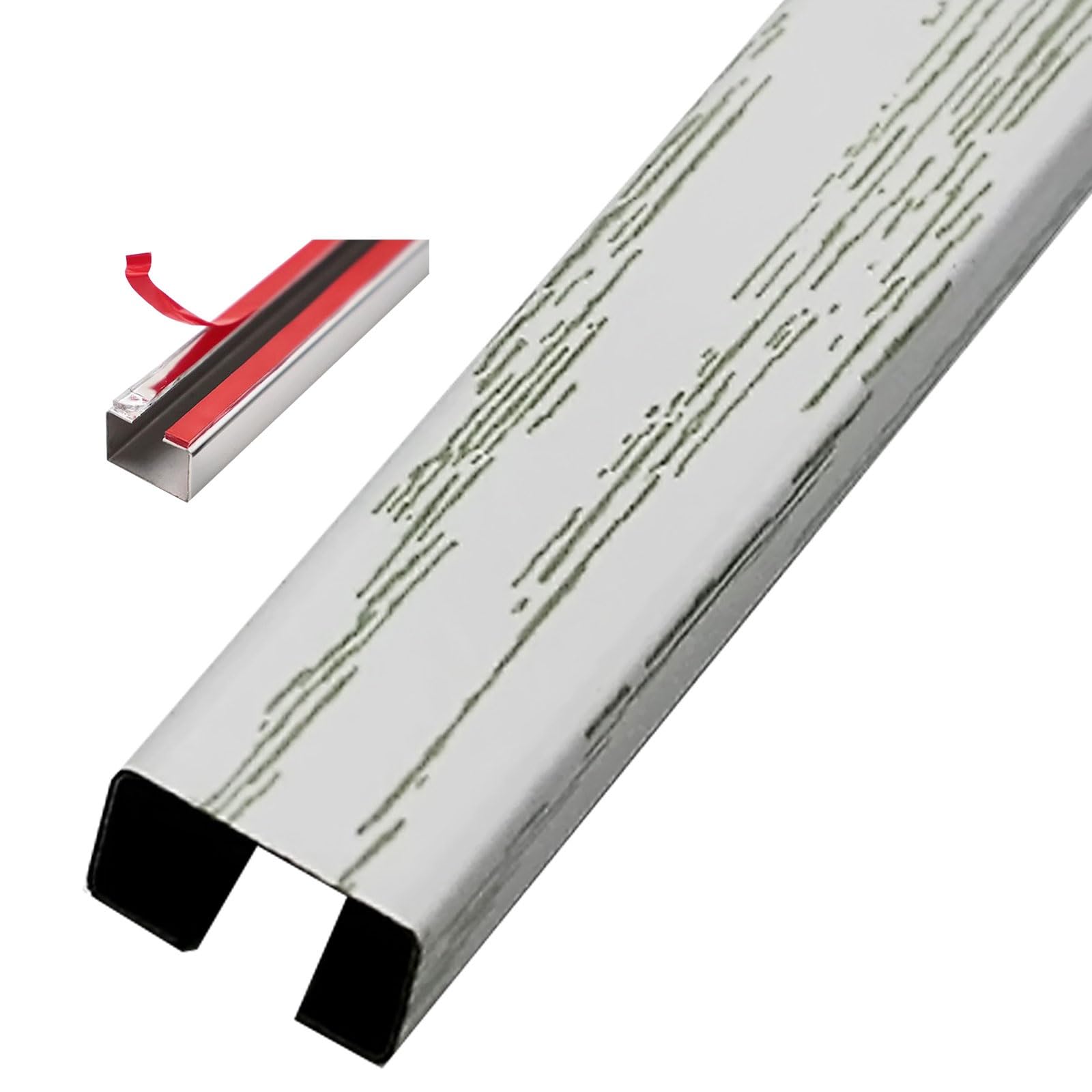 Selbstklebende Kabelkanäle, Selbstklebende Kabelrinnen Aus Edelstahl, Mehrfarbig, Verschiedene Größen(Weiß2-1M-50X25Mm)