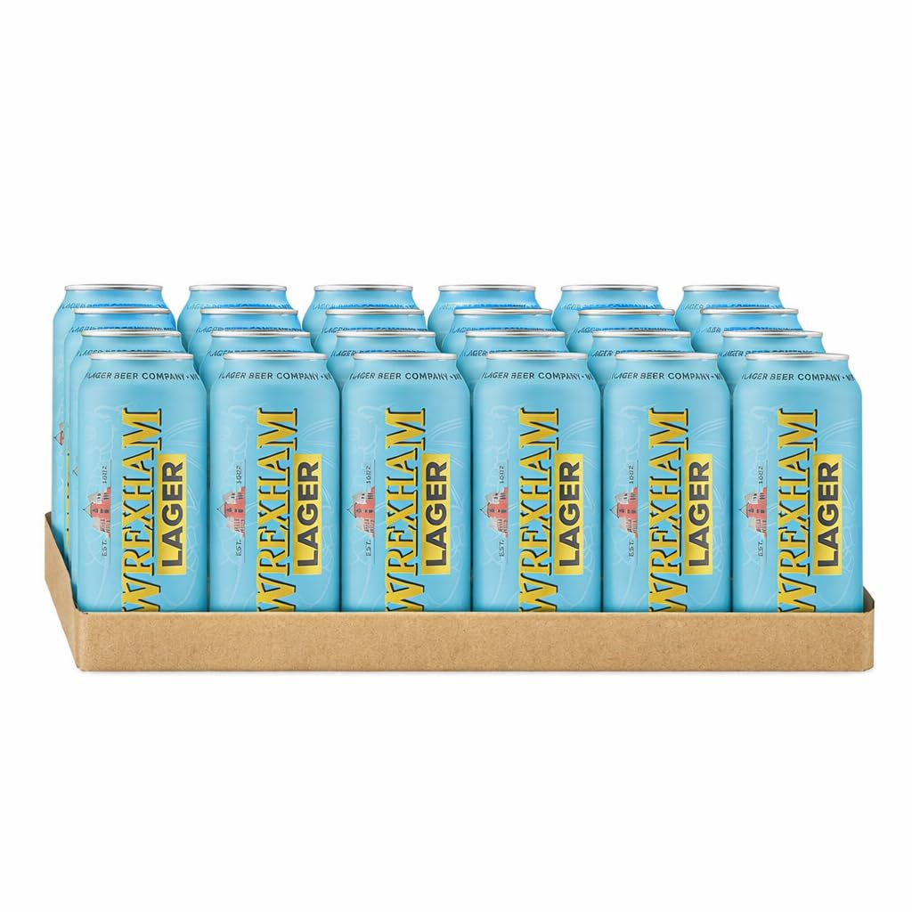 Wrexham Lager 24×440 ml Cans | 4% ABV | Official Sponsers of Wrexham FC | Premium British Lager Multipack Case
